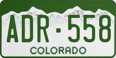 CO license plate ADR558