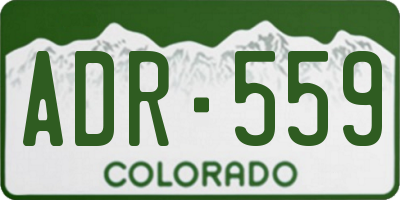 CO license plate ADR559