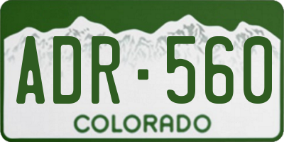 CO license plate ADR560
