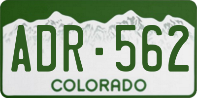CO license plate ADR562