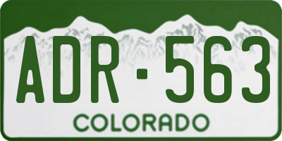 CO license plate ADR563
