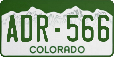 CO license plate ADR566