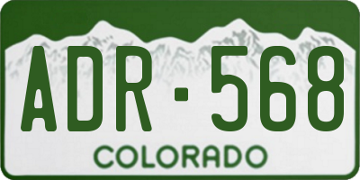 CO license plate ADR568