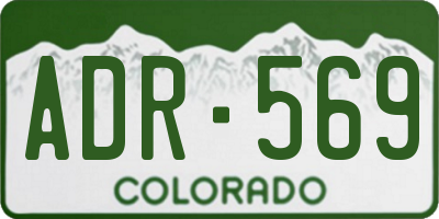 CO license plate ADR569