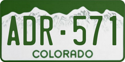 CO license plate ADR571