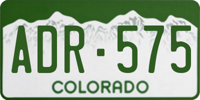 CO license plate ADR575
