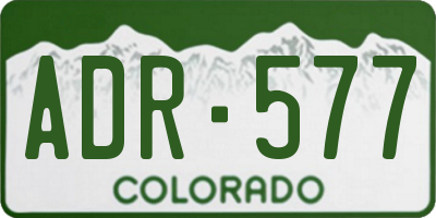 CO license plate ADR577