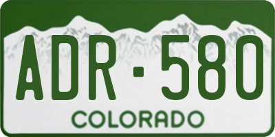 CO license plate ADR580
