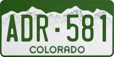CO license plate ADR581