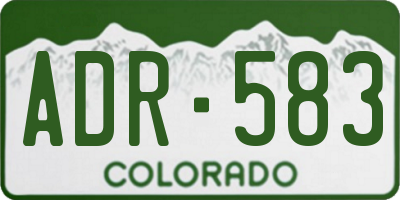CO license plate ADR583