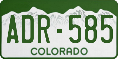 CO license plate ADR585