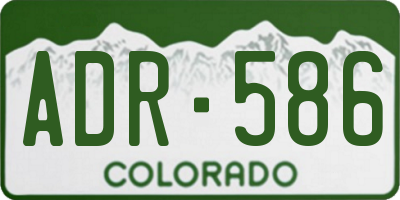 CO license plate ADR586