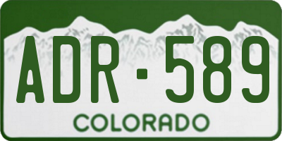 CO license plate ADR589