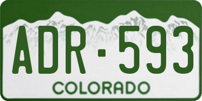CO license plate ADR593