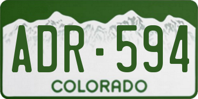 CO license plate ADR594