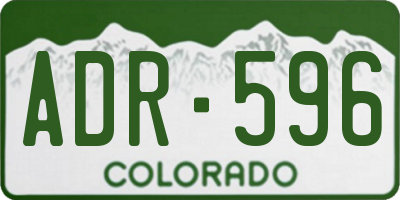 CO license plate ADR596