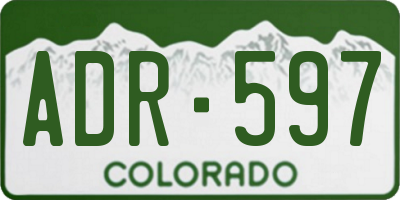 CO license plate ADR597