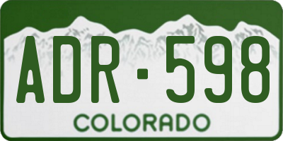 CO license plate ADR598