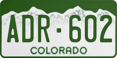 CO license plate ADR602