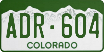 CO license plate ADR604