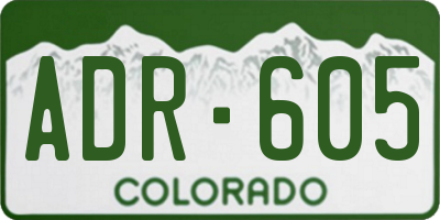 CO license plate ADR605