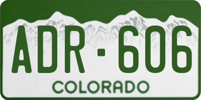 CO license plate ADR606
