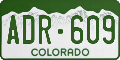 CO license plate ADR609