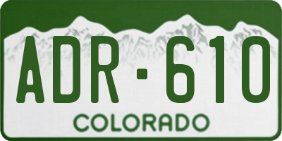 CO license plate ADR610