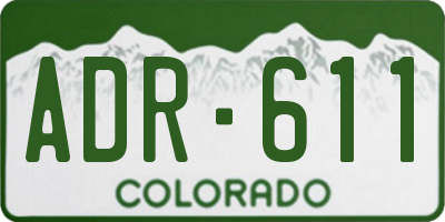CO license plate ADR611