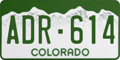 CO license plate ADR614