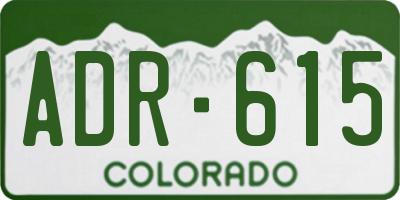 CO license plate ADR615