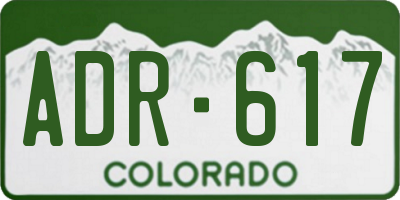 CO license plate ADR617
