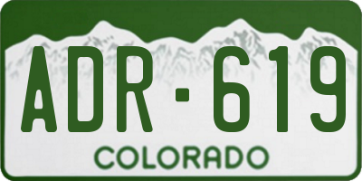 CO license plate ADR619