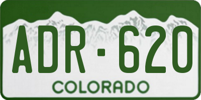 CO license plate ADR620