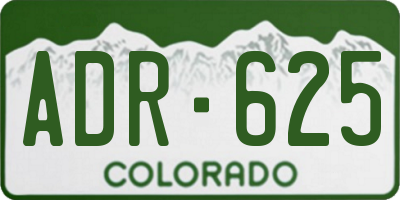 CO license plate ADR625
