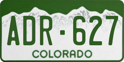 CO license plate ADR627