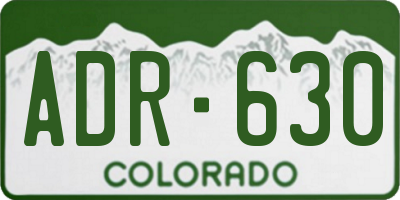 CO license plate ADR630
