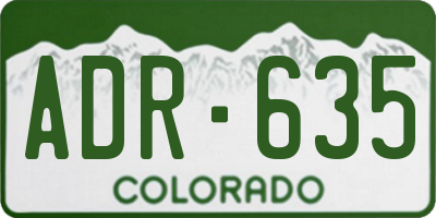 CO license plate ADR635