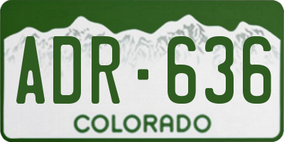 CO license plate ADR636