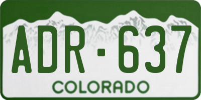 CO license plate ADR637