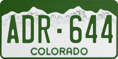 CO license plate ADR644
