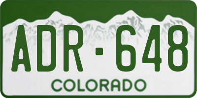 CO license plate ADR648