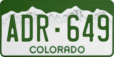 CO license plate ADR649