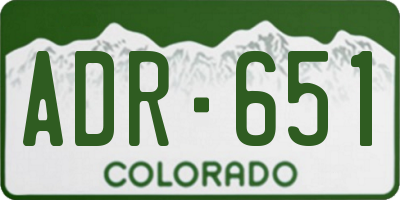 CO license plate ADR651