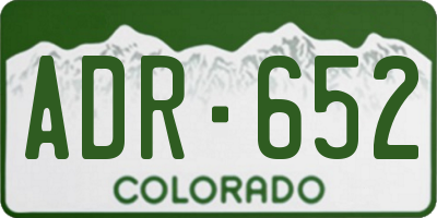 CO license plate ADR652
