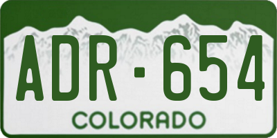CO license plate ADR654