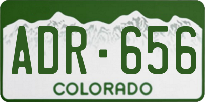 CO license plate ADR656