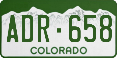 CO license plate ADR658