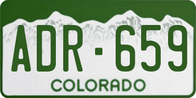 CO license plate ADR659
