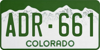 CO license plate ADR661